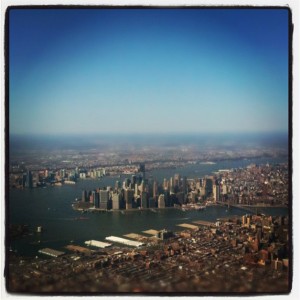 Flying in over New York